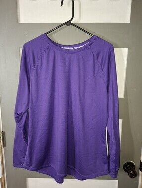 Cuddl Duds Cilamte Right Long-Sleeve Crew Neck Top - Purple